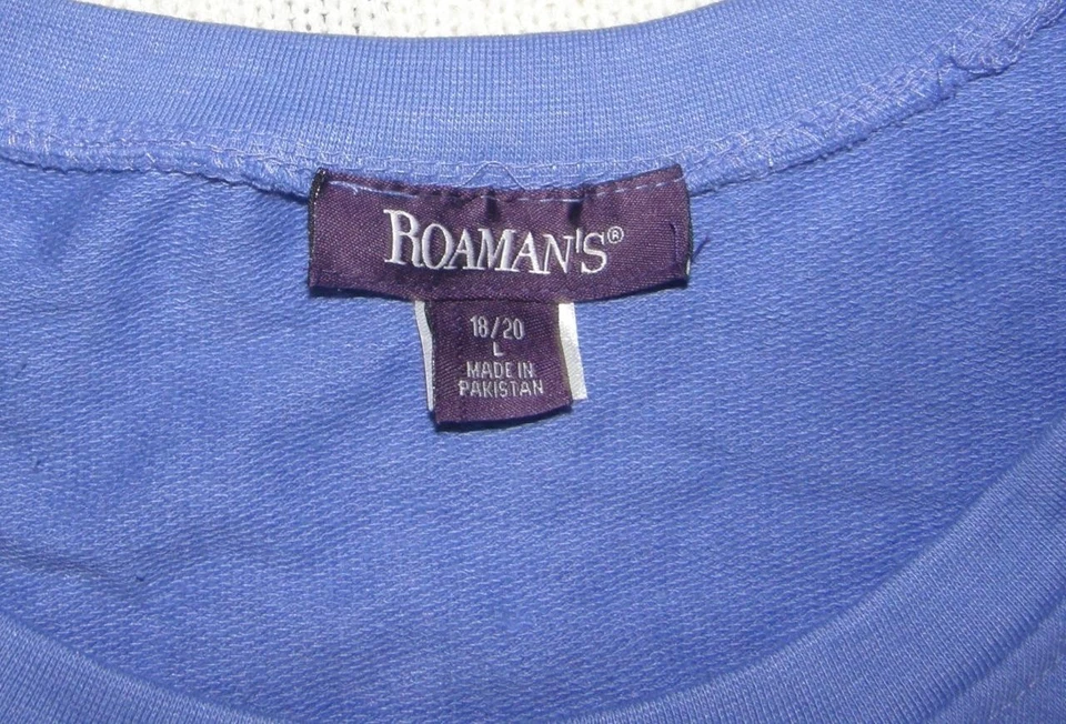 Moletom túnica leve ROAMANS roxo azulado plus size 18/20 bolsos laterais - Imagem 2 de 3