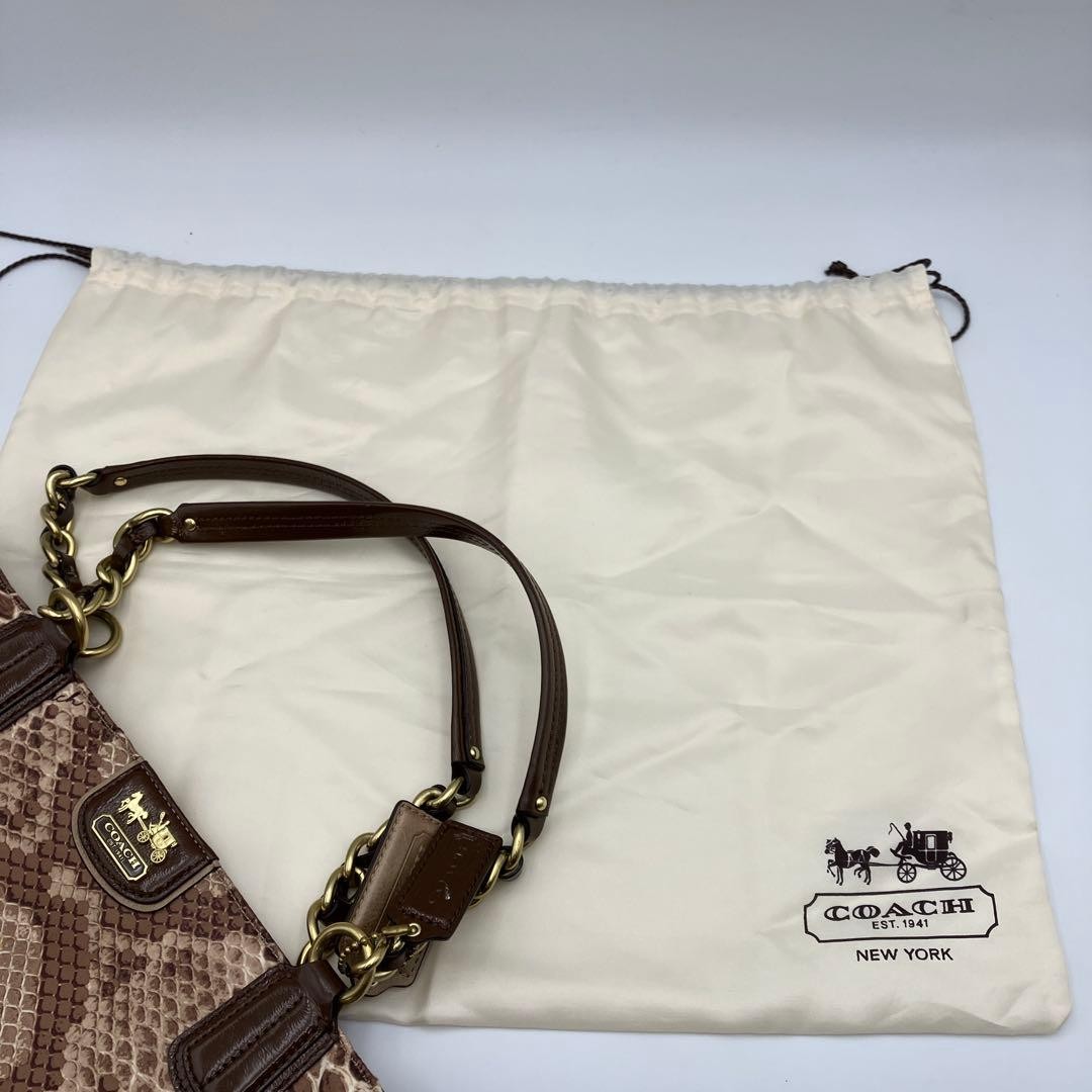 Rare COACH shoulder bag python pattern 2200 2a - image 13