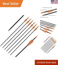 Colorful 6-Pack Fiberglass Arrows for Recurve Bows - Safe Shooting for Beginners