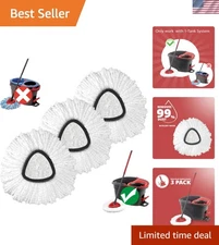 3-Pack Spin Mop Replacement Heads for EasyWring System – Effortless Cleaning