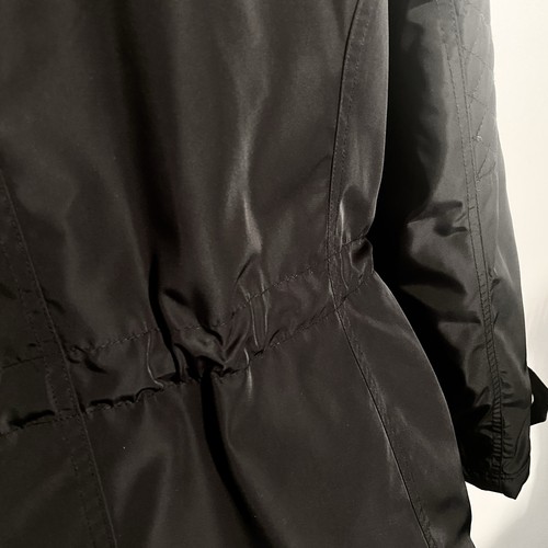 London Fog Women’s L Full Zip Black Jacket Quilted Trim/Lining Detachable Hood - Picture 6 of 16