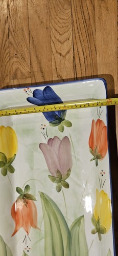 Vintage Sole Di Toscana X-Large Ceramic Tulip Platter Hand painted From Italy - Picture 7 of 7