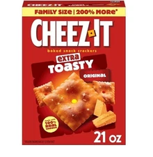 Cheez-It Extra Toasty Cheese Crackers, Baked Snack Crackers, 21 oz