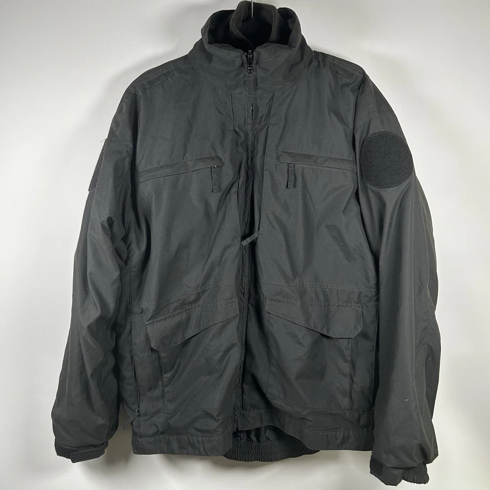 Tru-Spec Tactical Jacket Mens Large Black Removable Fleece Liner Cold Weather - Image 3 of 4