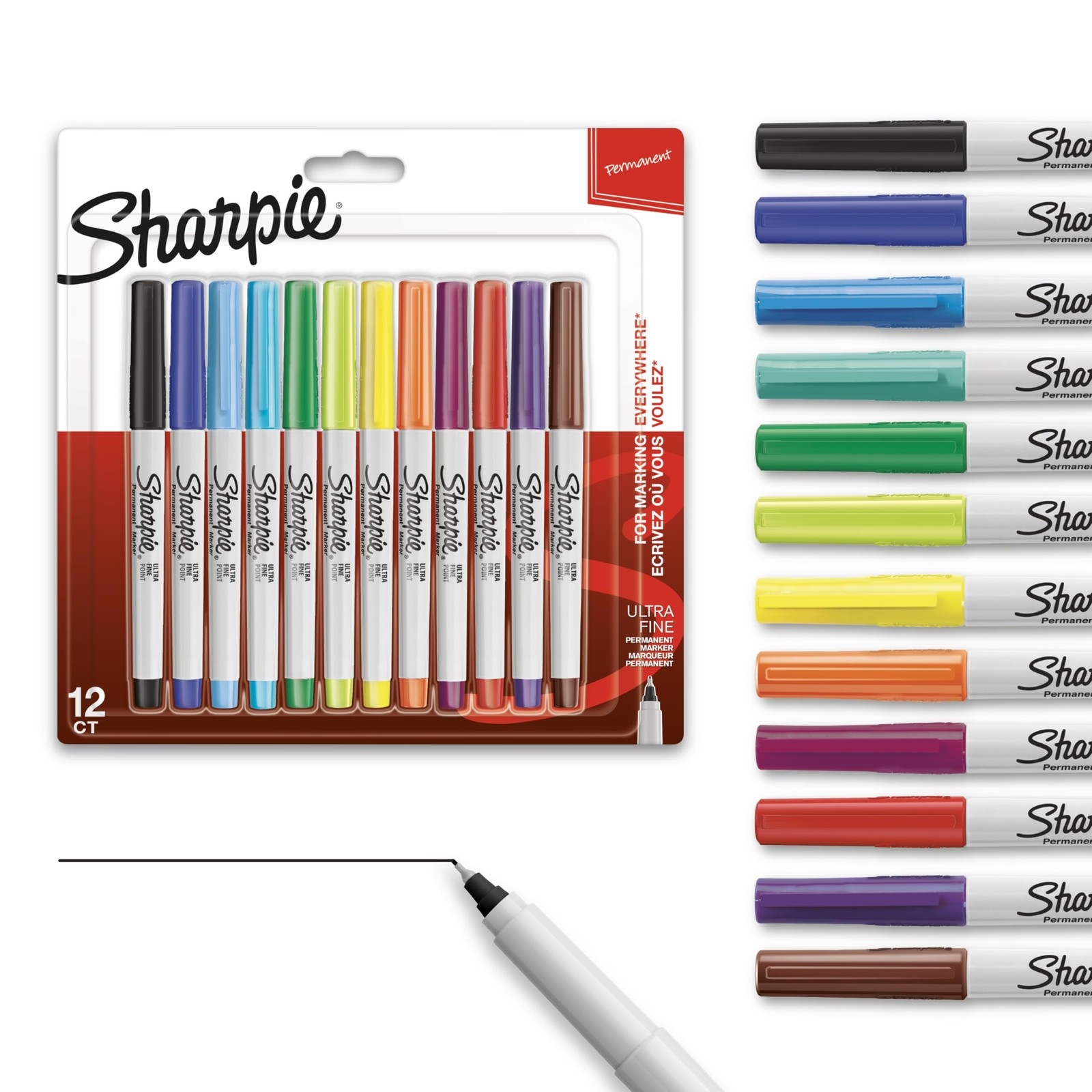 Sharpie Permanent Markers, Ultra Fine Point, 1 Count (Pack o