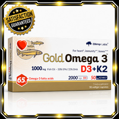 GOLD OMEGA 3 D3 + K2   30 120 Kapseln   Fettsäuren EPA DHA - VITAMIN D3 & K2 & E