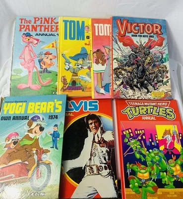 Vintage 70s 80s 90s Annual Bundle Turtles Victor Tom And Jerry And More X7 - Image 1 of 2