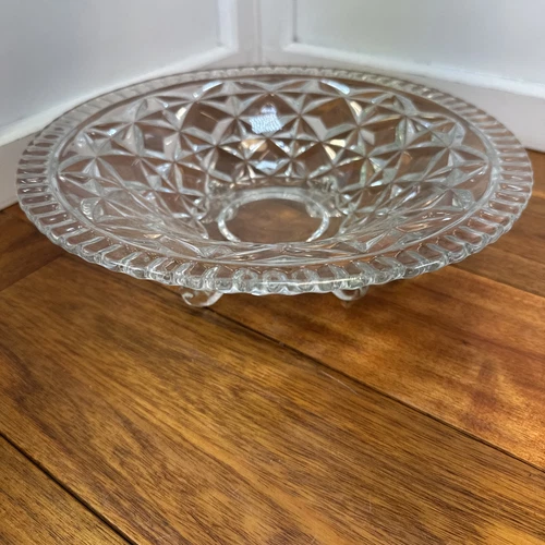 Cristal D’Arques Longchamp Crystal 11” Footed Fruit Bowl France Vintage - Picture 2 of 8