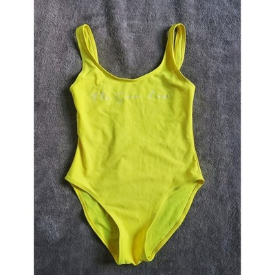 Bright Yellow Scoop Neck One Piece Swimsuit Bodysuit Size S