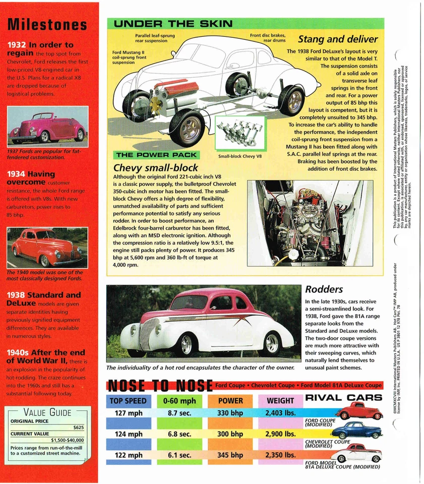 Ford Modelo 81A 1938 hoja de especificaciones personalizada/folleto Foto 4 de 4
