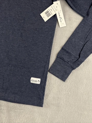 Kinetix Mens Navy Blue heather henley long Sleeve shirt size small image 4