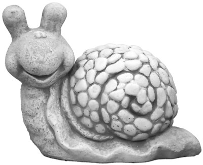 Steinfigur Lustige Schnecke, 32 Cm Hoch, 22 Kg, Grau, Frostsicher Aus Steinguss Für Garten & Außenbereich