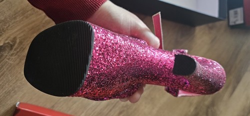 Pink Sequin Pleaser Heels Uk 4 Well Worn - Picture 5 of 17