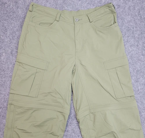 REI Co op Convertible Pants Mens 38x34 Green Outdoor Hiking Tech Stretch Utility