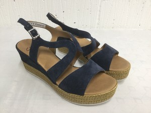 clarks blue suede wedge sandals