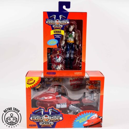BIKER MICE FROM MARS 3 FIGURES + BIKES FULL SET THROTTLE VINNIE MODO Nacelle NEU - Bild 8 von 23