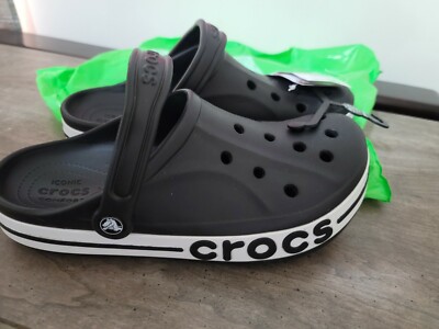 Crocs Bayaband Clog Slip Sandal Mens 11 Womens 13 Black And White s-l400.jpg main image 2