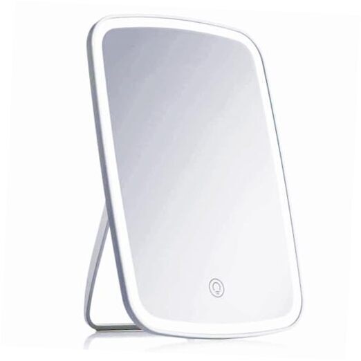 Rechargeable LED Makeup Mirror with Lights for Travel Vanity in White  -image