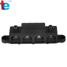 4 Post Busbar Bus Bar Power Distribution Block With Cover 5/16" 12V 250A Black