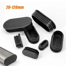 Oval Plastic Blanking End Cap Caps Tube Pipe Inserts Plug Bung Steel Leg Black
