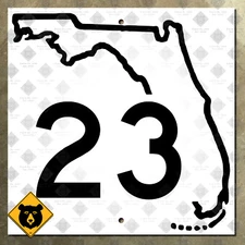 Florida State Road 23 route highway marker sign Jacksonville 1948 12x12