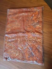 NIP Orange Silver & Gold Paisley Abstract  Pashmina Silk Scarf Wrap Shaw 64"x26