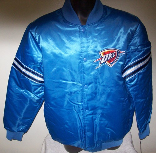OKLAHOMA THUNDER Starter REVERSIBLE Satin Jacket BLUE & DARK BLUE XL - Bild 1 von 11