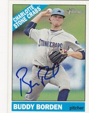 BUDDY BORDEN CHARLOTTE STONE CRABS SIGNED 2015 TOPPS HERITAGE MINOR LEAGUE CARD