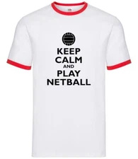Keep Calm And Play Netball - Mens Ringer - Sport Player Team 