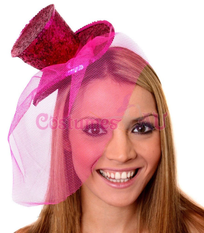 Ladies Fever Mini Glitter Top Hat On Headband Fancy Dress Costume Accessory - image 4 of 4