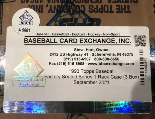 BBCE Authenticated 1993 Topps Series 1 Baseball Factory Sealed 3 Rack Box Case