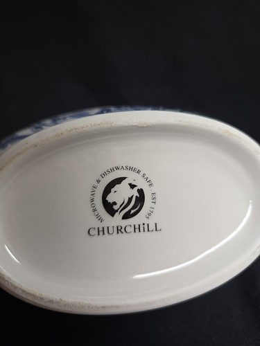 Churchill Blue White Willow Gravy Boat Sauce 12oz Made In England Dinnerware - Picture 4 of 8