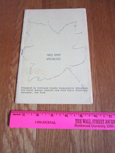 Vtg Marathon NY FIRST Maple Festival Cookbook 1970's Cortland County Recipes CNY