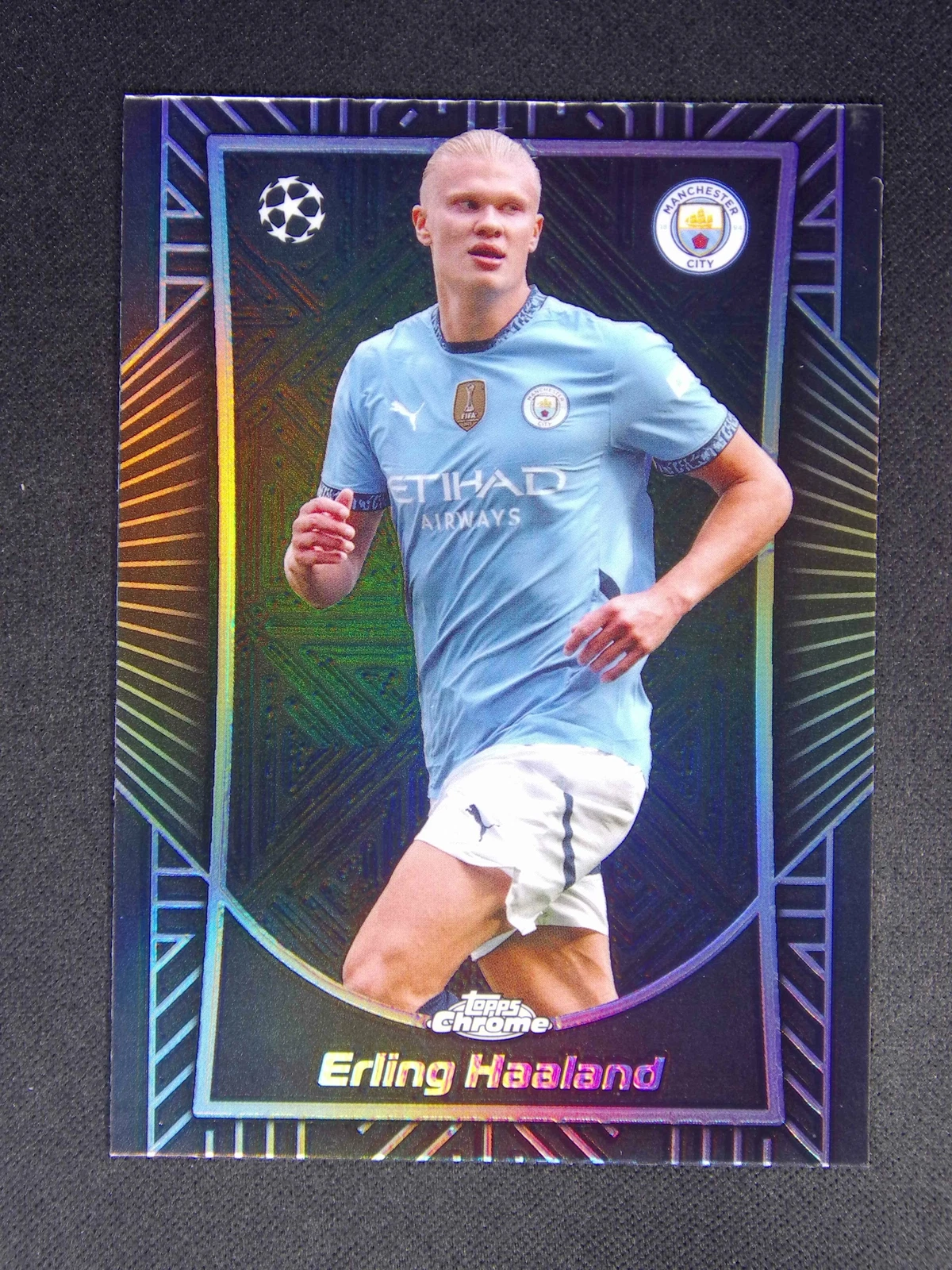 2024-25 Topps Chrome UEFA Erling Haaland Shadow Etch #SE-10
