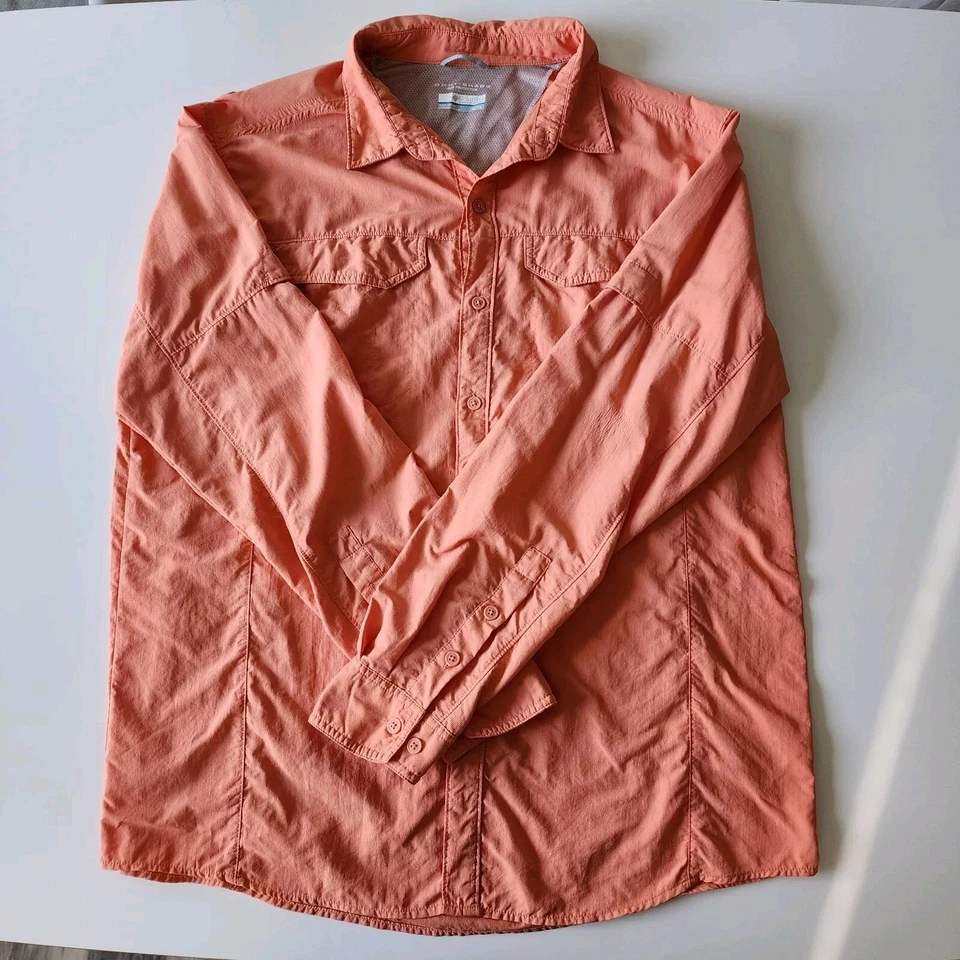 COLOMBIA Omni Shade Shirt Mens XL Orange SPF Vented Nylon Lightweight Sun Top - Image 3 of 4