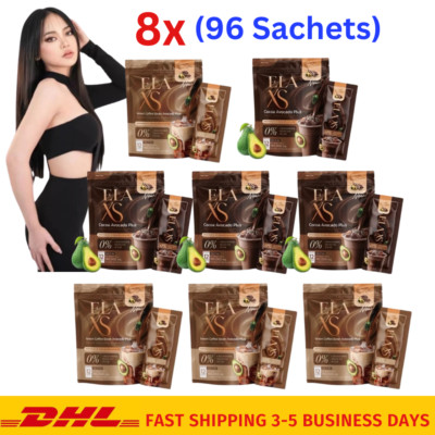 8x ELA XS Coffee & Cocoa Instant +Avocado Control Hunger Detox No Sugar No Trans