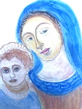 Pastel Painting                           Mother &Child   PBG    Made In New Ham