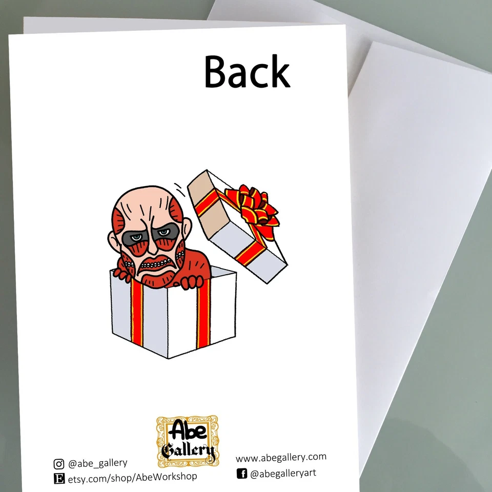 Attack on Titan Birthday Card - Funny Birthday Card Boys Anime Fan Art Happy - Image 2 of 3