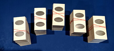 50 Elongated 2X2 Cardboard/Mylar Penny Holders Flips for Flat/Elongated Coins