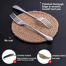 Dinner Silverware Forks, 16 Piece Top Food Grade Stainless Steel Kitchen Utensil