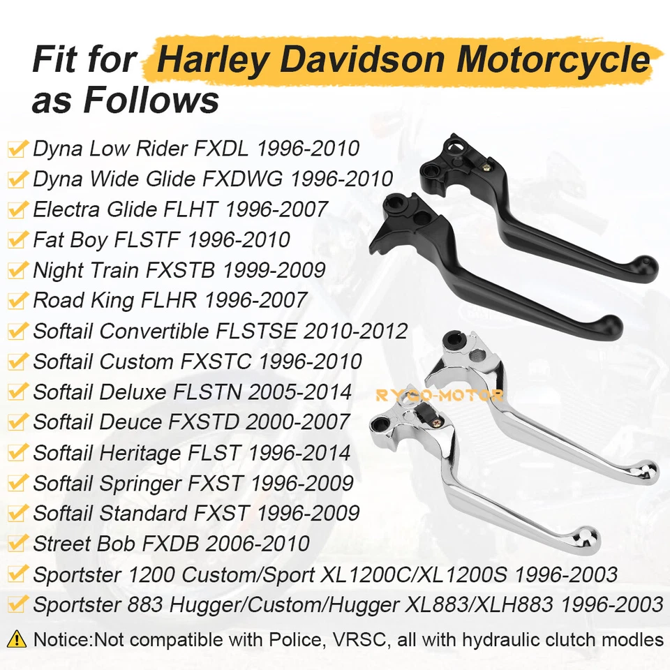 Brake Clutch Hand Levers for Harley-Davidson Sportster 883 1200 1996-2003 - Image 4 of 4