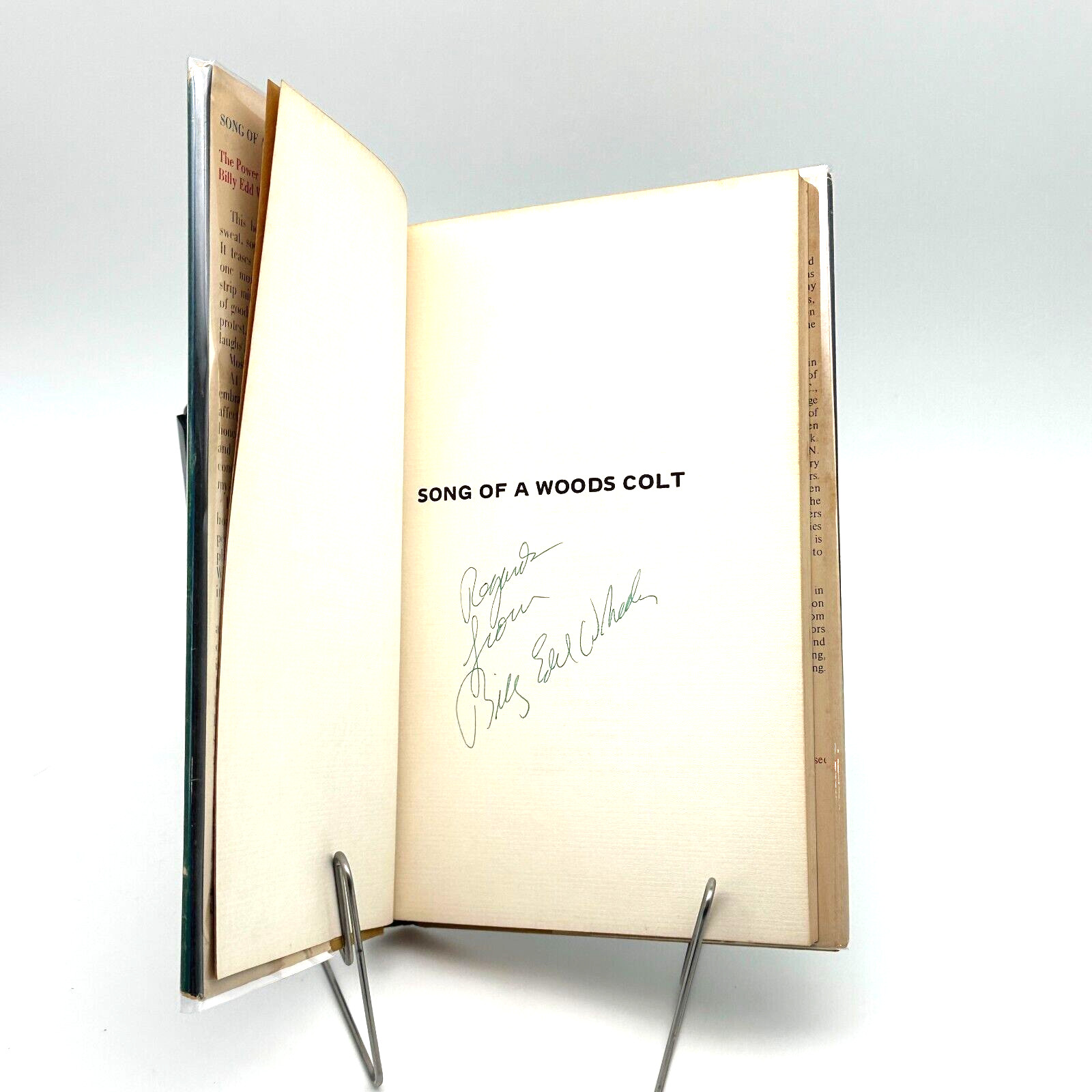 SIGNED Song of a Woods Colt Billy Edd Wheeler 1969 First Edition Poetry HC