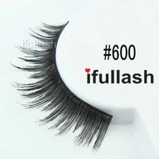 #600 ifullash 6,12 Pairs 100% Human Hair False Black Eyelashes