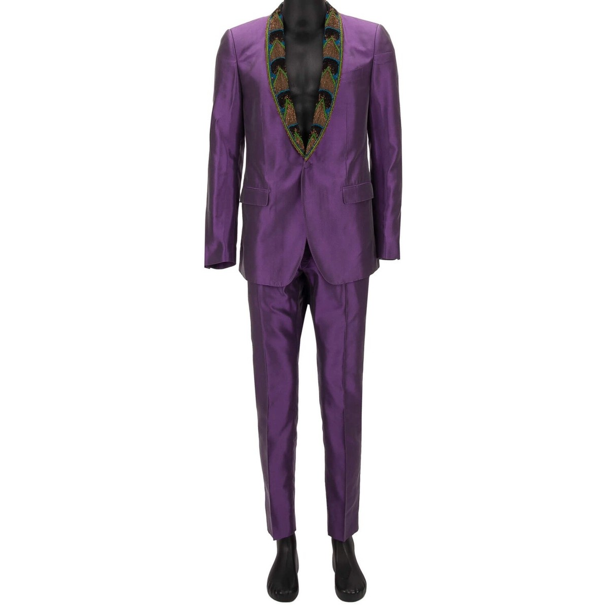 DOLCE & GABBANA MARTINI Pearl Peacock Silk Suit Jacket