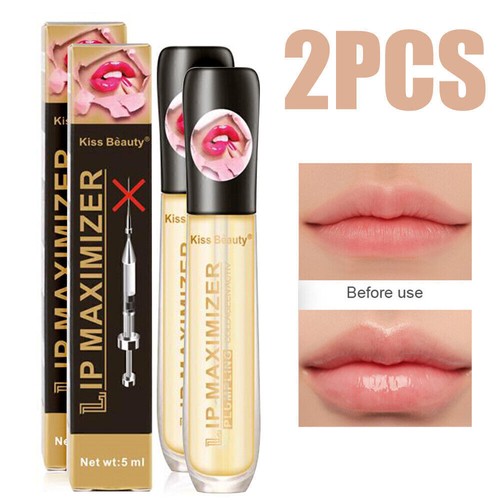 2Pcs Lip Plumper Extreme Gloss Makeup Maximizer Filler Volume Lips