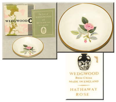 WEDGWOOD - Hathaway Rose & Gold Trim - Tiny Trinket Plate *NEW in