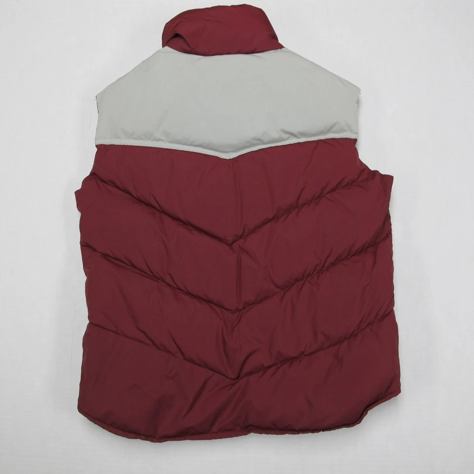 Vintage William Barry Brandon Colorado M Down Puffer Vest Maroon Gray USA Made - Image 2 of 4