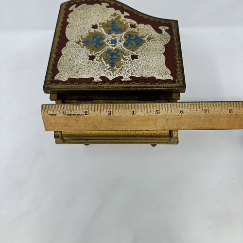 Vintage Toyo Florentine Guild Wooden Piano Shaped Jewelry Music Box Japan WORKS - Picture 19 of 21