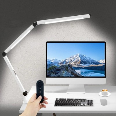 LED Desk Lamp with Clamp, Architect Desk Lamp with Dual Light and Adjustable W
