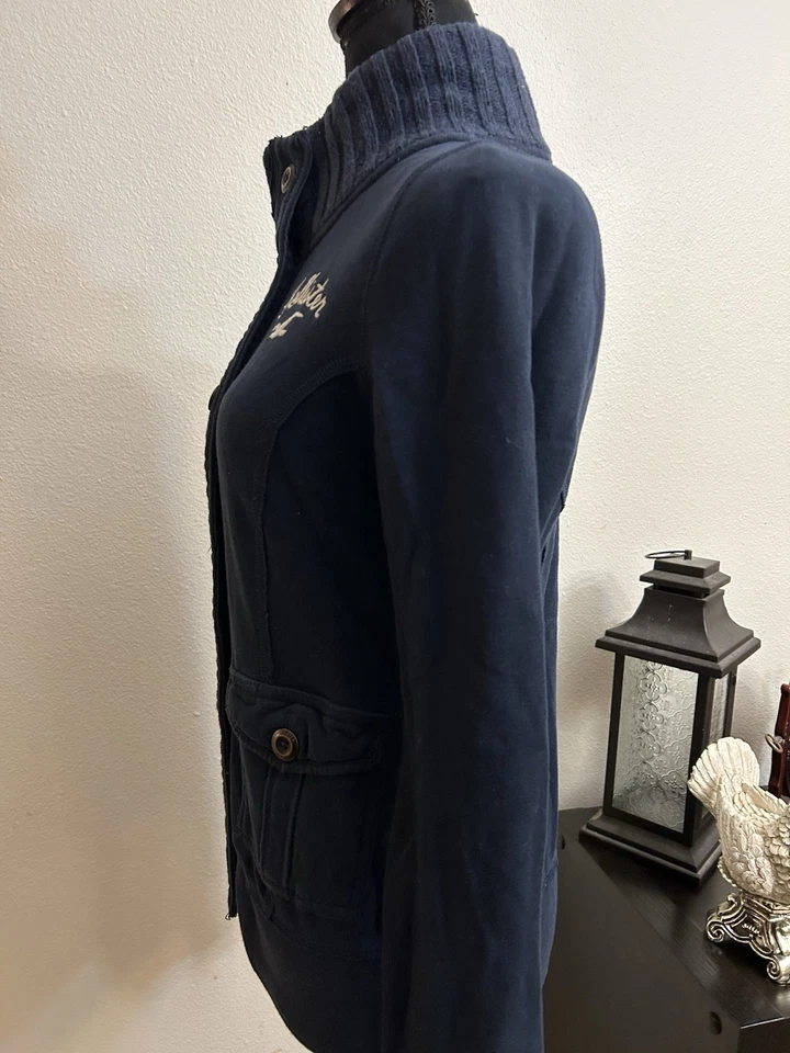 Sudadera cárdigan Hollister Y2K para mujer con botones azul marino talla grande Foto 4 de 4